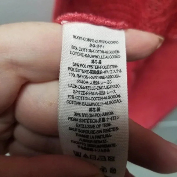 Free People Strawberry Maxi Dress Knit Lace Crochet Back  Coral Pink M - Picture 5 of 12